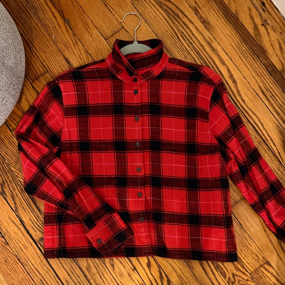 J. Crew Red and Black Plaid Shirt
